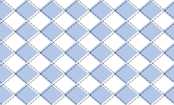seamless blue and white pattern, light Blue diamond with grid on top repeat pattern, replete image, design for fabric printing 