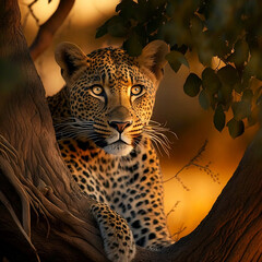 leopard on a tree