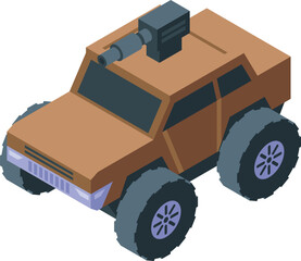 Rc jeep icon isometric vector. Remote control. Radio model © ylivdesign