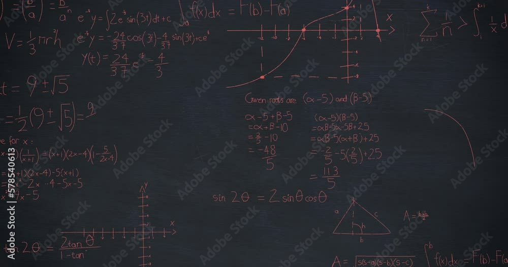 Aufkleber animation of mathematical data processing on grey background