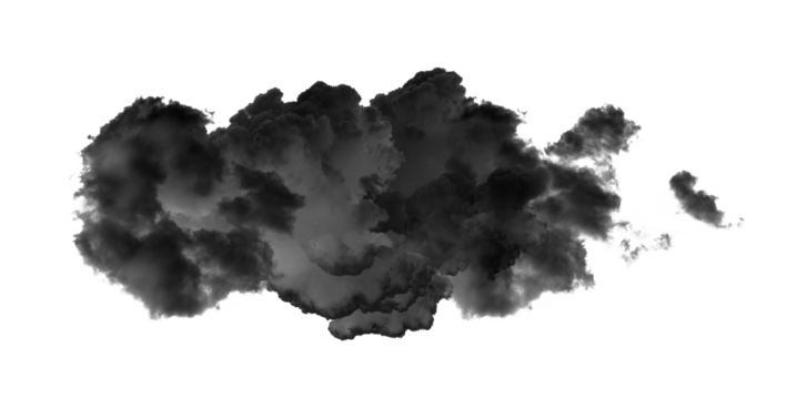 black clouds isolated on transparent png