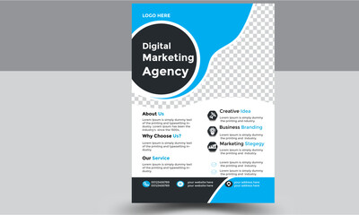 Obraz premium poster flyer pamphlet brochure cover design layout City Background Business Book Cover magazine or flier mockup in bright colors vector illustration template in A4 size.