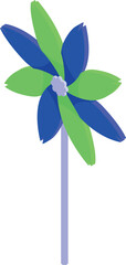 Flower animal vane icon isometric vector. Wind pinwheel. Toy pin