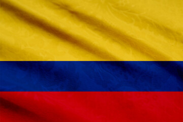 Fabric with colombia flag motif