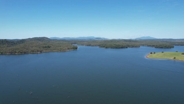 Spectacular aerial footage of Lake Tinaroo Atherton Tablelands Queensland Australia
