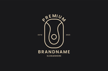 Abstract People Logo. with Human Icon inside isolated on black Background.