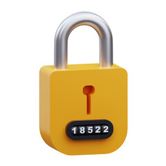 3d render Padlock icon illustration, suitable for safety design themes, user manual themes, web, app etc