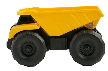The yellow truck  for building or construction concept