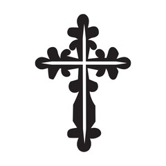 Cross as symbol of Christianity on white background