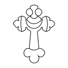 Cross as symbol of Christianity on white background