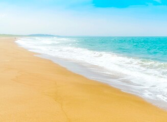Fototapeta na wymiar 静かで穏やかな砂浜海岸のイラスト