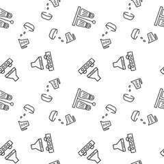 Vector repeating seamless pattern of salt and pepper, spilling water, oven hood for wallpapers, wrappers, postcards, backgrounds