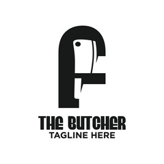 Letter F Butcher Logo Design Template Inspiration, Vector Illustration.