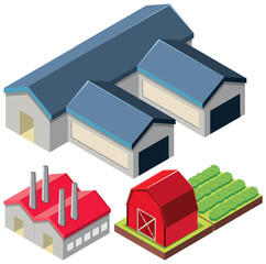 Isometric Buildings and Houses Set