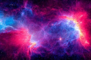 Obraz na płótnie Canvas Space cosmic background of supernova nebula and stars. Generative AI