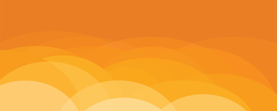 Warm yellow orange abstract energy waves background with bokeh style transparent circles and bubbles fading away into orange backdrop