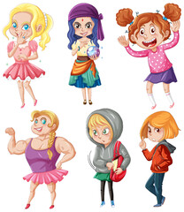 Set of cute cartoon character