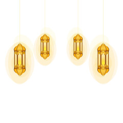 Golden ramadan lantern eid mubarak