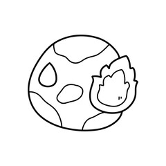 Fototapeta premium love earth outline cartoon
