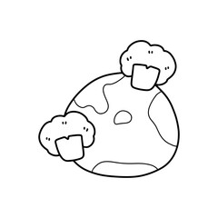 love earth outline cartoon