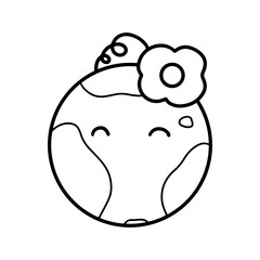 Obraz premium love earth outline cartoon