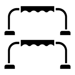 Illustration of Push Up Bar design Solid Icon