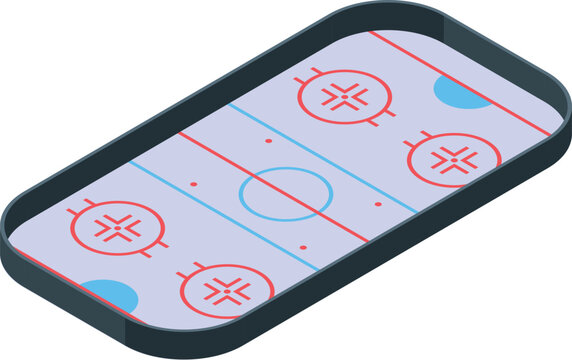 Hockey ice rink icon isometric vector. Winter snow. Court skater