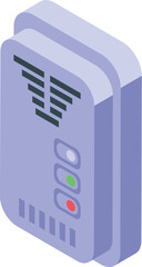 Plastic gas detector icon isometric vector. Digital home. Danger smoke