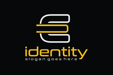 Fototapeta premium Luxury letter E with lines concept. Very suitable for symbol, logo, company name, brand name, personal name, icon and many more.