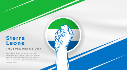 Banner illustration of Sierra Leone independence day celebration with text space. Vector illustration.