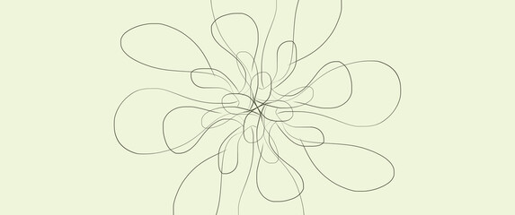 Abstract hand-drawn scribble or swirl line pattern, modern minimalist symmetrical line swirl. Perfect for decoration, art, illustration, background.