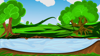 Fototapeta premium Vector illustration of a dream landscape