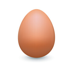 3d Easter egg red brown realistic three dimensional design element on white background