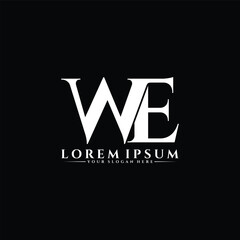Letter WE luxury logo design vector