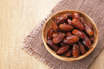 Delicious Kurma Tunisia, sweet dried dates palm fruits. Popular during Ramadan
