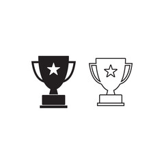 Trophy set icon vector. champions cup icon illustration symbol