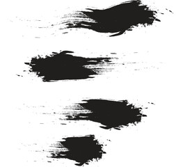 set of black color paint brush strokes vector art isolated on white background.