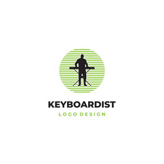 electronic keyboardist logo design modern concept