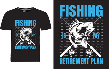 vector Fishing T-shirt Design Template