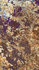 Corroded, rusted metal for texture in shades of brown, purple, tan, brown