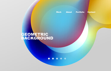 Abstract liquid background for your landing page design. Web page for website or mobile app wallpaper