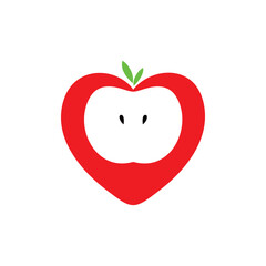 love apple logo. fruit sign and symbol. nature element vector illustration.
