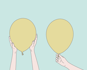 holding a balloon, concept illustration