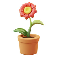 3D flowerpot Illustration