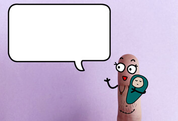 Finger art about motherhood