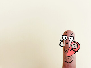 Finger art about motherhood