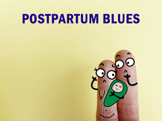 Finger art about motherhood