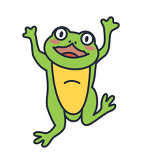frog amphibian celebrating character