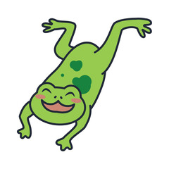 happy frog amphibian character