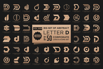 abstract letter D logo icon set. design for business of luxury, elegant, simple.